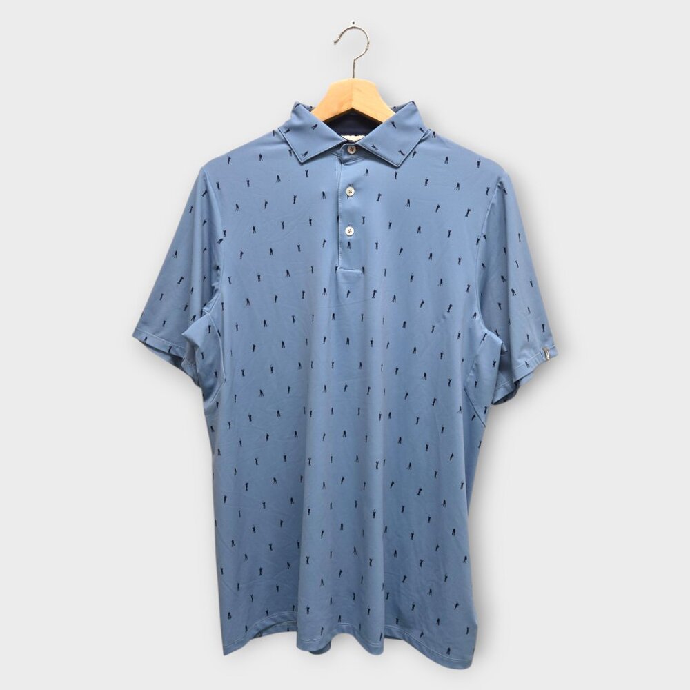 KJUS Golf Men's Polo Shirt Golfer (Blue/Navy) - Medium